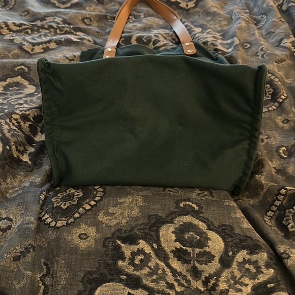 Blue canvas tote bag with leather straps $59 - Picture 3 of 9